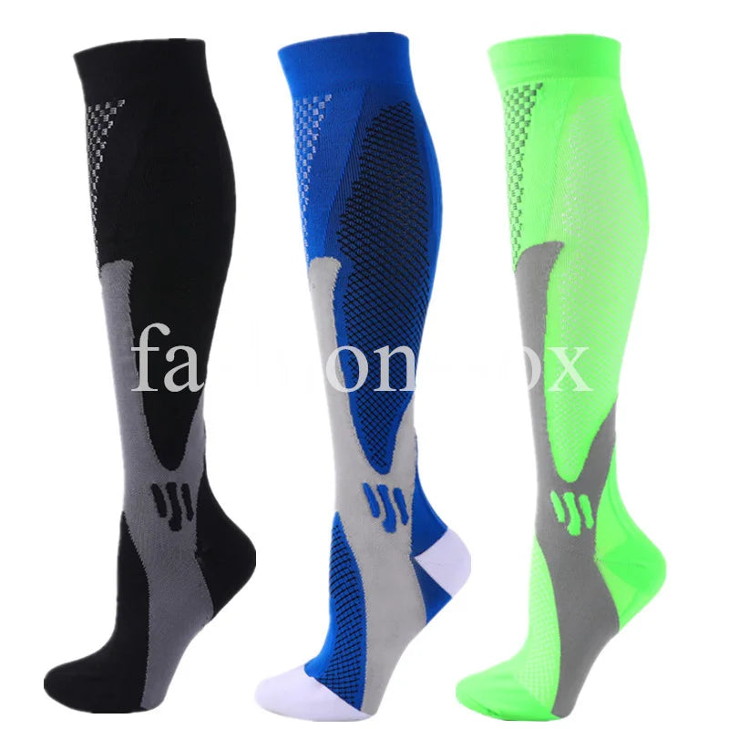 3 Pairs Men Women Compression Socks Fit Sports Compression Socks For Anti Fatigue Pain Relief Knee Prevent Varicose Veins Socks