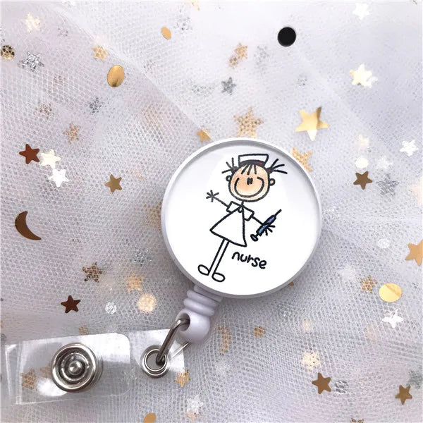 New Arrival Top Quality Retractable Doctor Nurse Badge Reel Fashion Cartoon cute Students ID Card Badge Holder