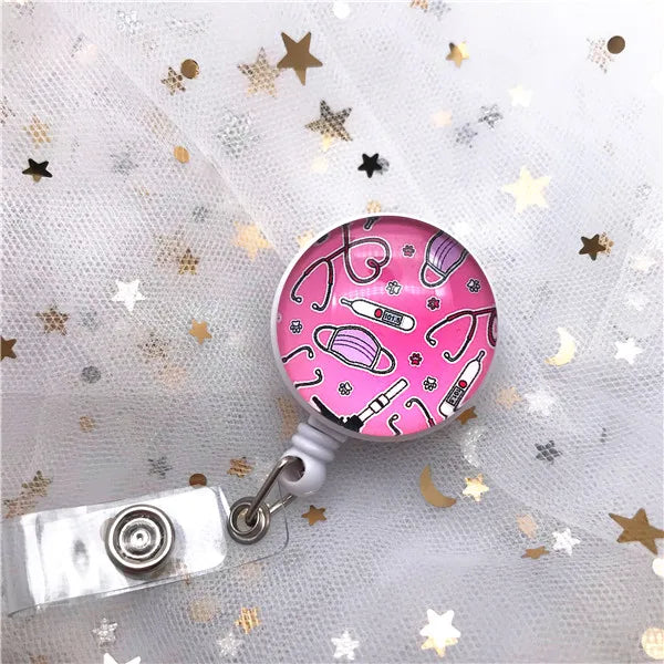 New Arrival Top Quality Retractable Doctor Nurse Badge Reel Fashion Cartoon cute Students ID Card Badge Holder