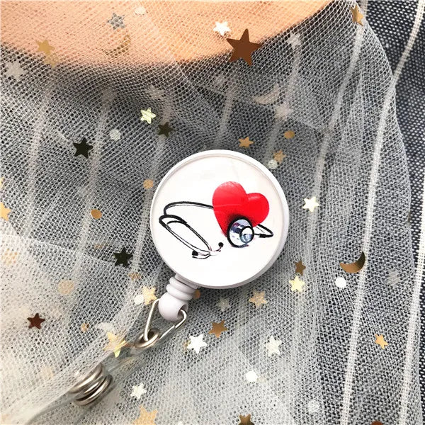 New Arrival Top Quality Retractable Doctor Nurse Badge Reel Fashion Cartoon cute Students ID Card Badge Holder