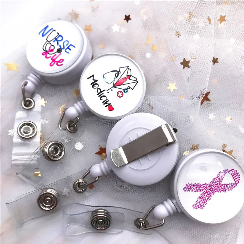 New Arrival Top Quality Retractable Doctor Nurse Badge Reel Fashion Cartoon cute Students ID Card Badge Holder