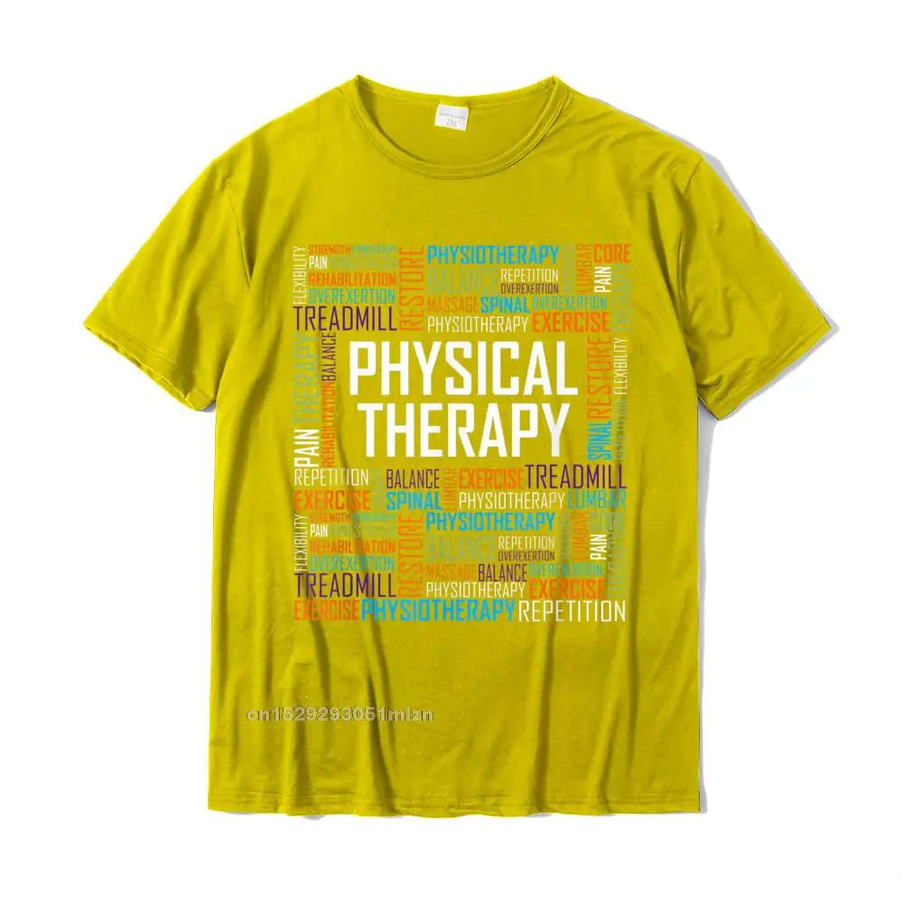 PT Physical Therapy T Shirt Gift Words Therapist Month T-Shirt Cotton Summer T Shirt New Design Men's T Shirts Normal