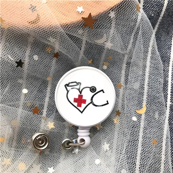 New Arrival Top Quality Retractable Doctor Nurse Badge Reel Fashion Cartoon cute Students ID Card Badge Holder