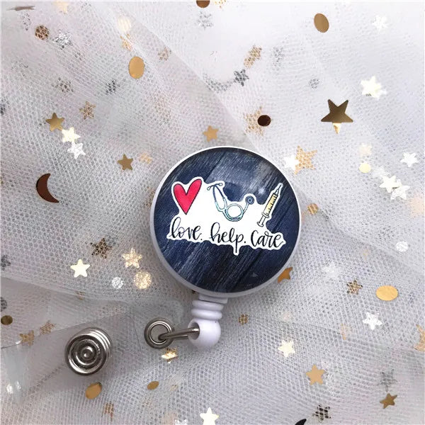 New Arrival Top Quality Retractable Doctor Nurse Badge Reel Fashion Cartoon cute Students ID Card Badge Holder