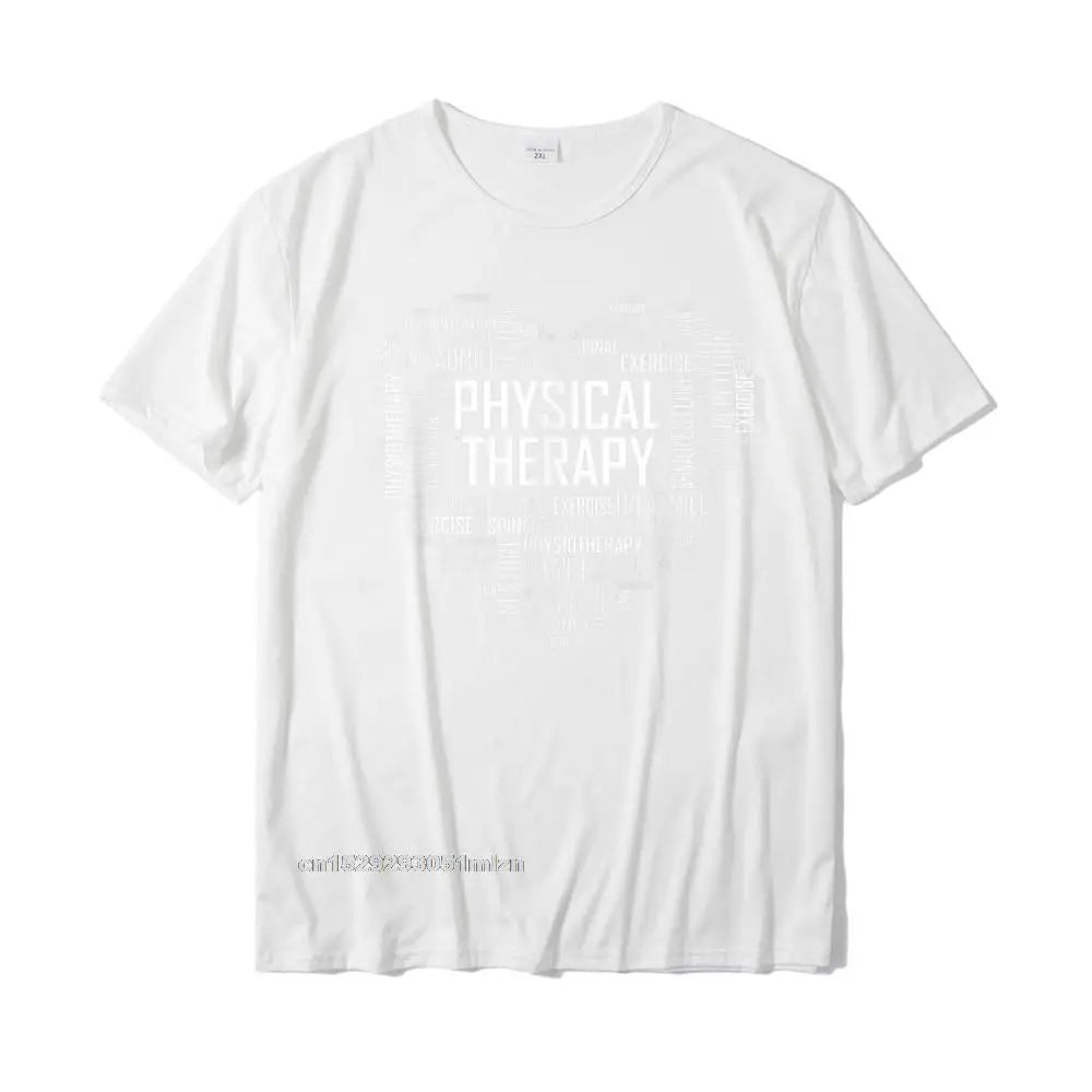 PT Physical Therapy T Shirt Heart Gift Therapist Month T-Shirt Casual Geek Tops Tees Slim Fit Cotton Men's T Shirts