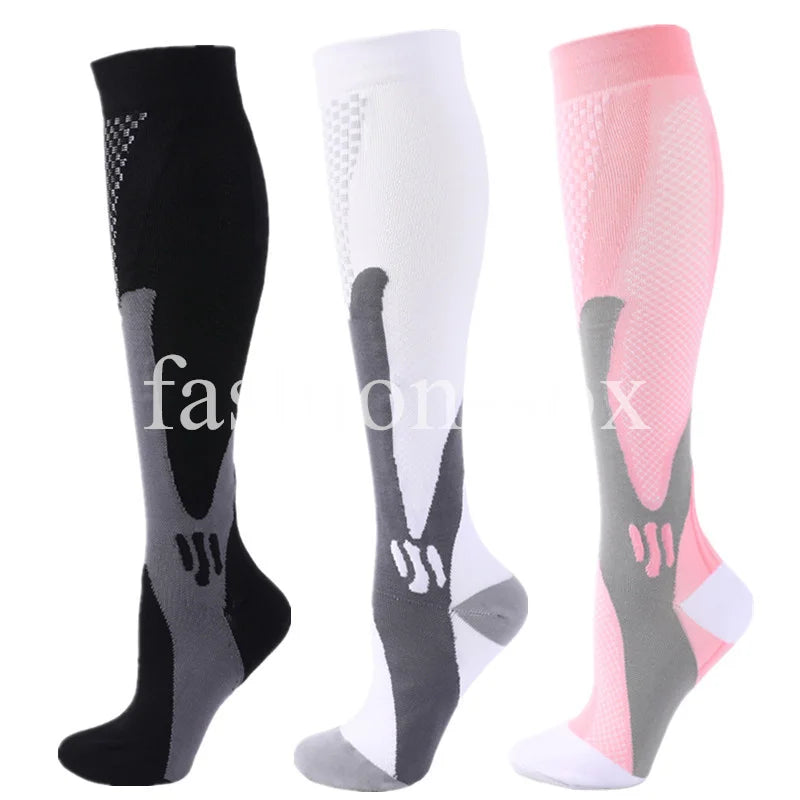 3 Pairs Men Women Compression Socks Fit Sports Compression Socks For Anti Fatigue Pain Relief Knee Prevent Varicose Veins Socks