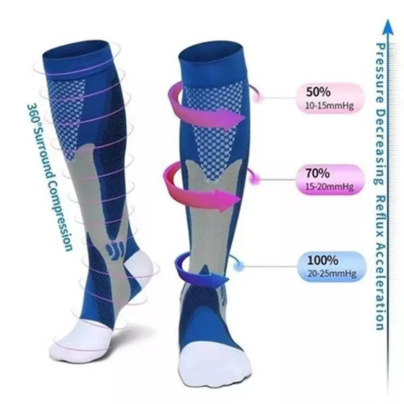 3 Pairs Men Women Compression Socks Fit Sports Compression Socks For Anti Fatigue Pain Relief Knee Prevent Varicose Veins Socks