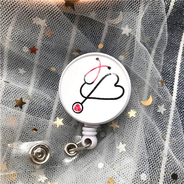 New Arrival Top Quality Retractable Doctor Nurse Badge Reel Fashion Cartoon cute Students ID Card Badge Holder