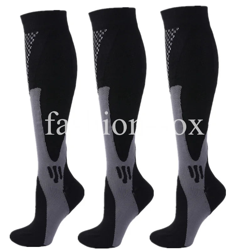 3 Pairs Men Women Compression Socks Fit Sports Compression Socks For Anti Fatigue Pain Relief Knee Prevent Varicose Veins Socks