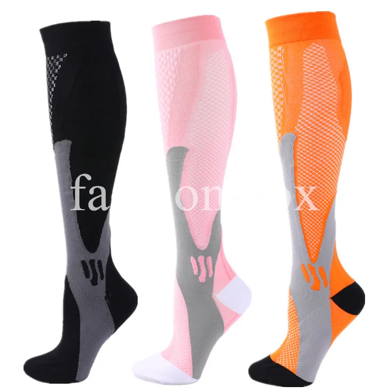 3 Pairs Men Women Compression Socks Fit Sports Compression Socks For Anti Fatigue Pain Relief Knee Prevent Varicose Veins Socks