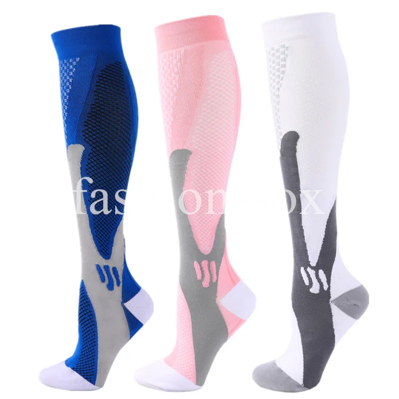 3 Pairs Men Women Compression Socks Fit Sports Compression Socks For Anti Fatigue Pain Relief Knee Prevent Varicose Veins Socks