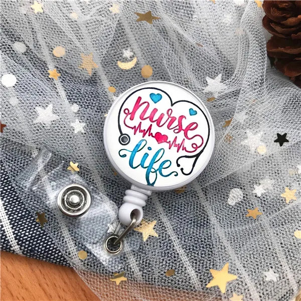 New Arrival Top Quality Retractable Doctor Nurse Badge Reel Fashion Cartoon cute Students ID Card Badge Holder