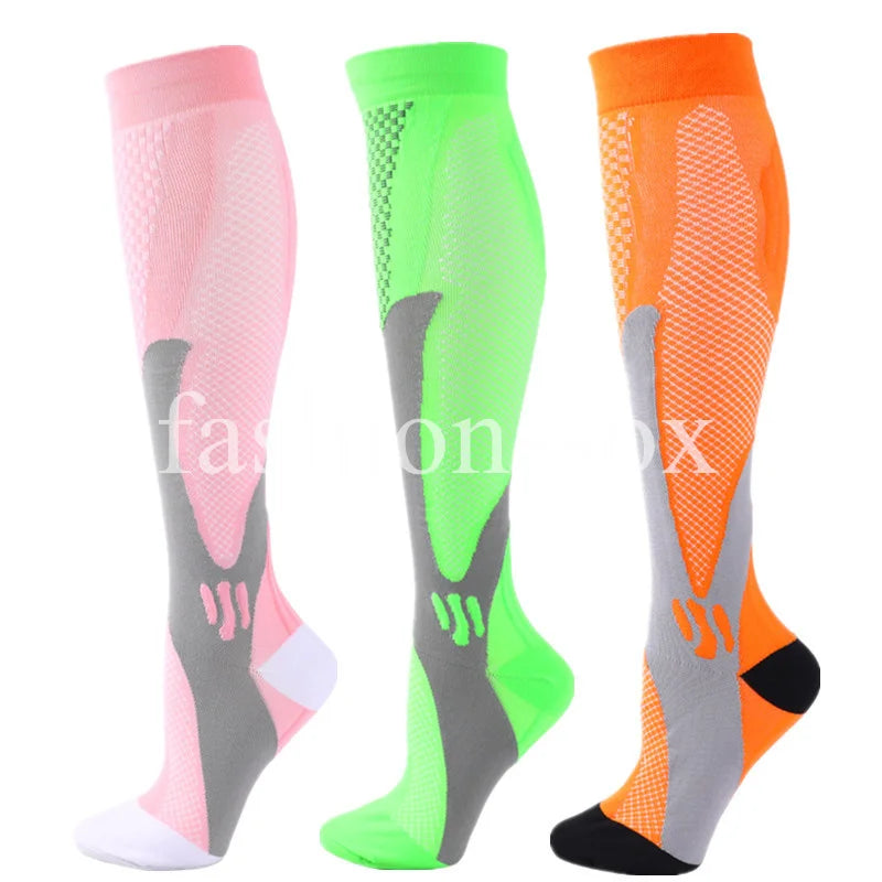 3 Pairs Men Women Compression Socks Fit Sports Compression Socks For Anti Fatigue Pain Relief Knee Prevent Varicose Veins Socks