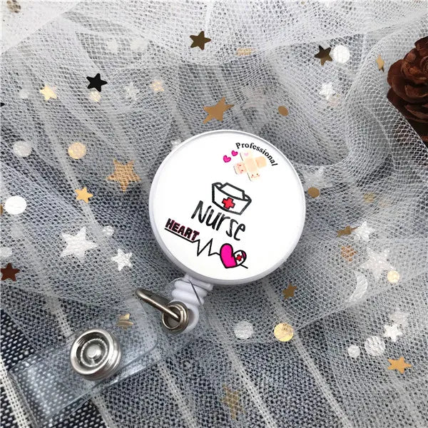 New Arrival Top Quality Retractable Doctor Nurse Badge Reel Fashion Cartoon cute Students ID Card Badge Holder