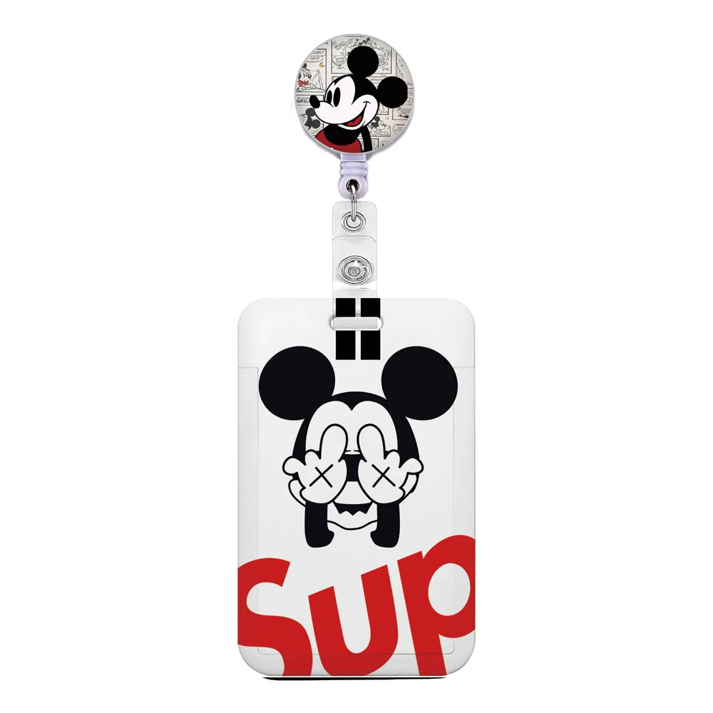 Cartoon Keychain Easy Retractable Badge Reel Clip Cartoon Doctor Student IC ID Card Badge Holder