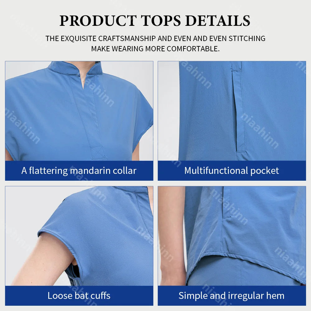 Unisex Doctor Medical Uniforms Men Women Nursing Clothes Beauty Costume Nursing Scrubs Sets Dentist Workwear Clinical Tops Pants