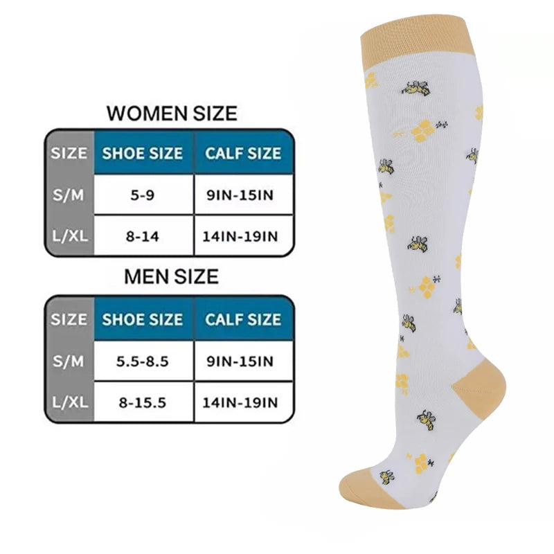 3/6Pairs Compression Socks Outdoor Sports Riding Compress Stretch Stockings Nurse Calf Pressure Leg Socks Swollen Varicose Veins