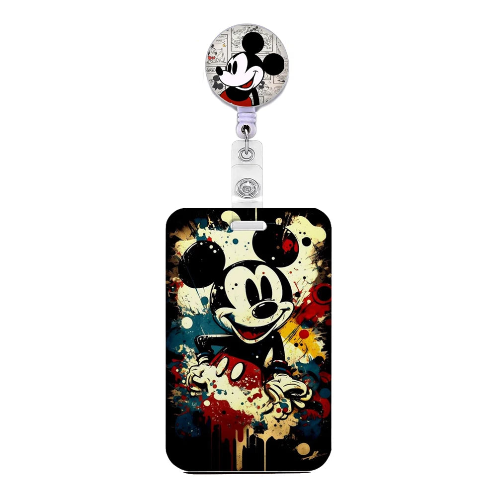 Cartoon Keychain Easy Retractable Badge Reel Clip Cartoon Doctor Student IC ID Card Badge Holder