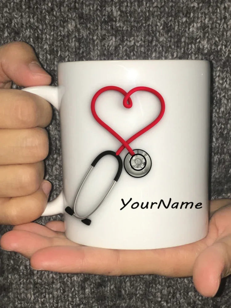 2024 Doctors Gift Hospital Customization Stethoscope Funny and Unique Ceramic Coffee Cup Mug Mugs Coffee Cups Unusual Tea Cup