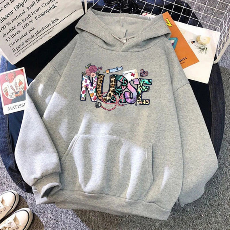 New Fashion Unisex Nurse Printed Hoodies  Men Women Casual  Long Sleeve Hoodie Pullovers Teens Outdoor Sweatshirts