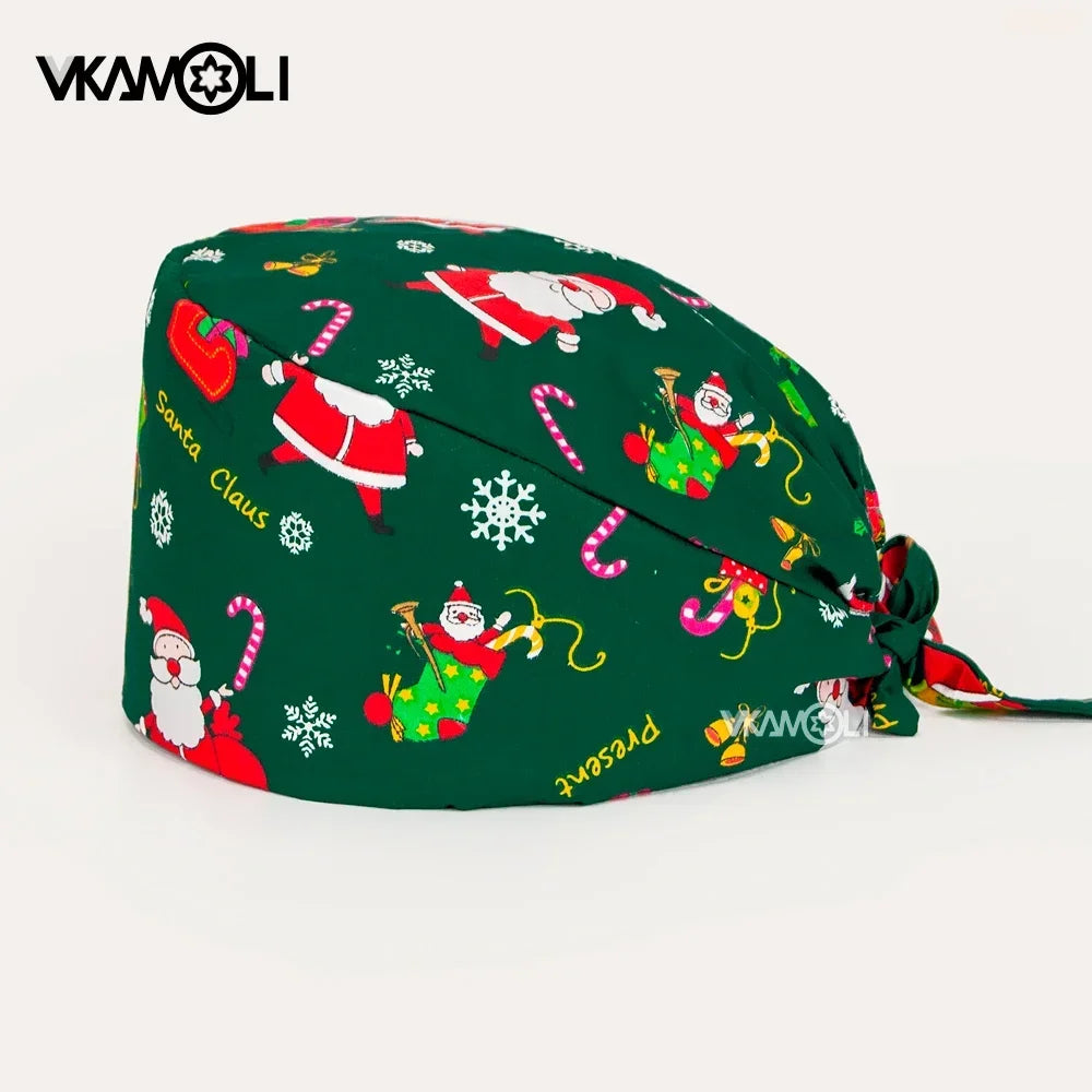 2024 NEW Christmas Scrub cap Surgical Hats Working Cap For Women Men Nursing Scrub hat medical nurse accessories