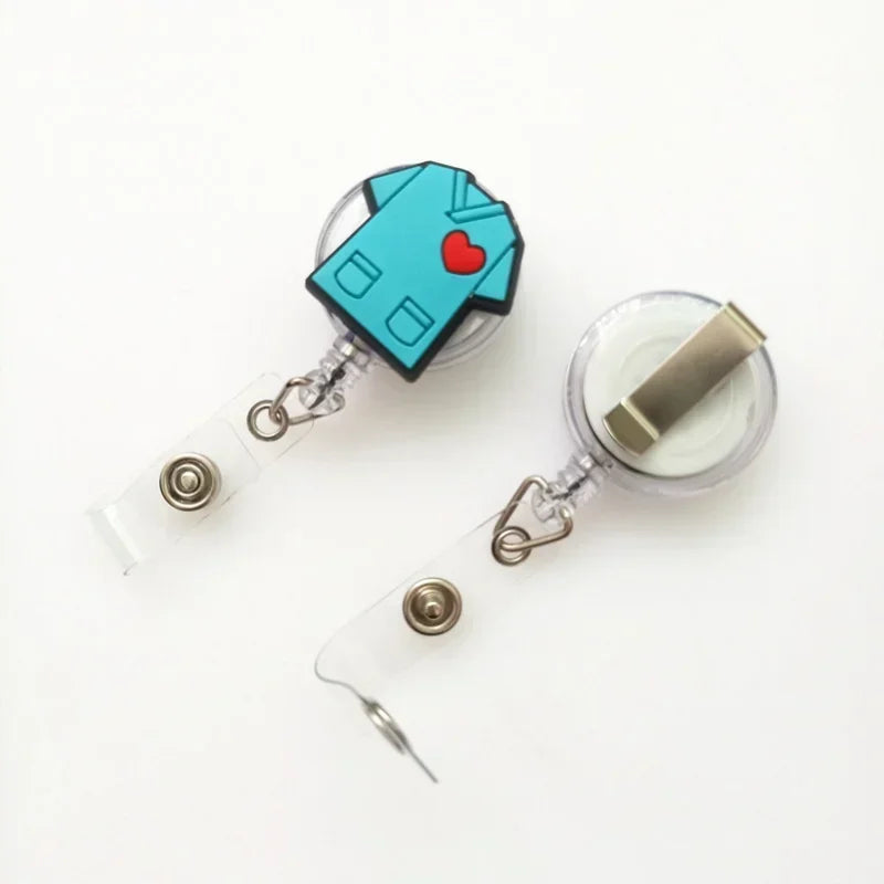 Cute Cartoon Retractable Doctor Nurse Badge Reel ID Lanyard Name Tag Card Badge Holder Reels Keychain Card Holder Accessories