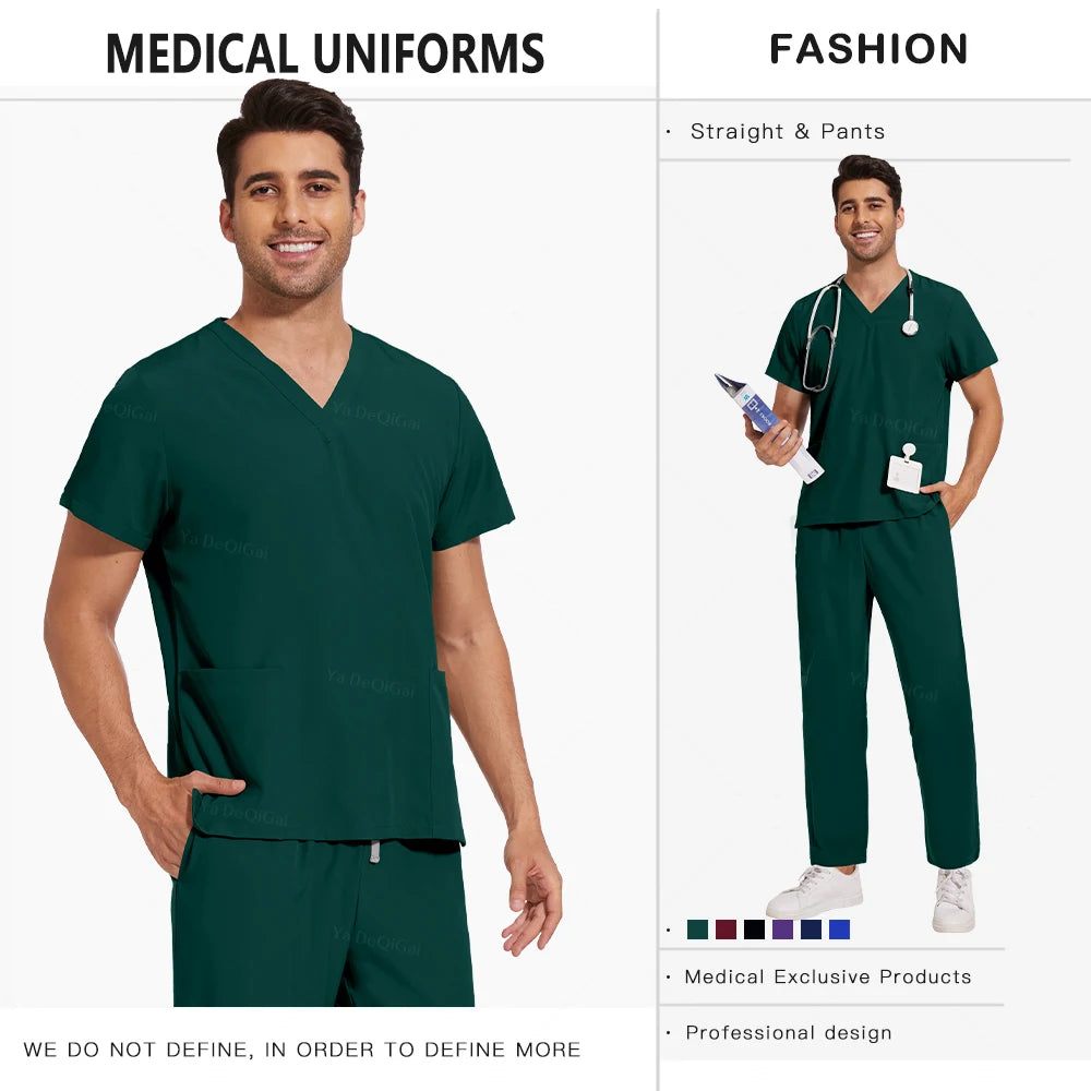 Hot Sale Wrinkle Resistant Hospital Clinical Uniforms Wholesale Work Top Pants Medical Scrubs Nurse Uniforms Unisex Nursing Set