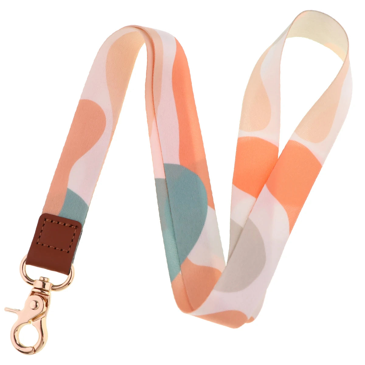 Ransitute R2809 DIY Minimalist Pattern Patchwork ID Card Holder Bus Card Holder Staff Card Lanyard For Keys Phone DIY Hang Rope