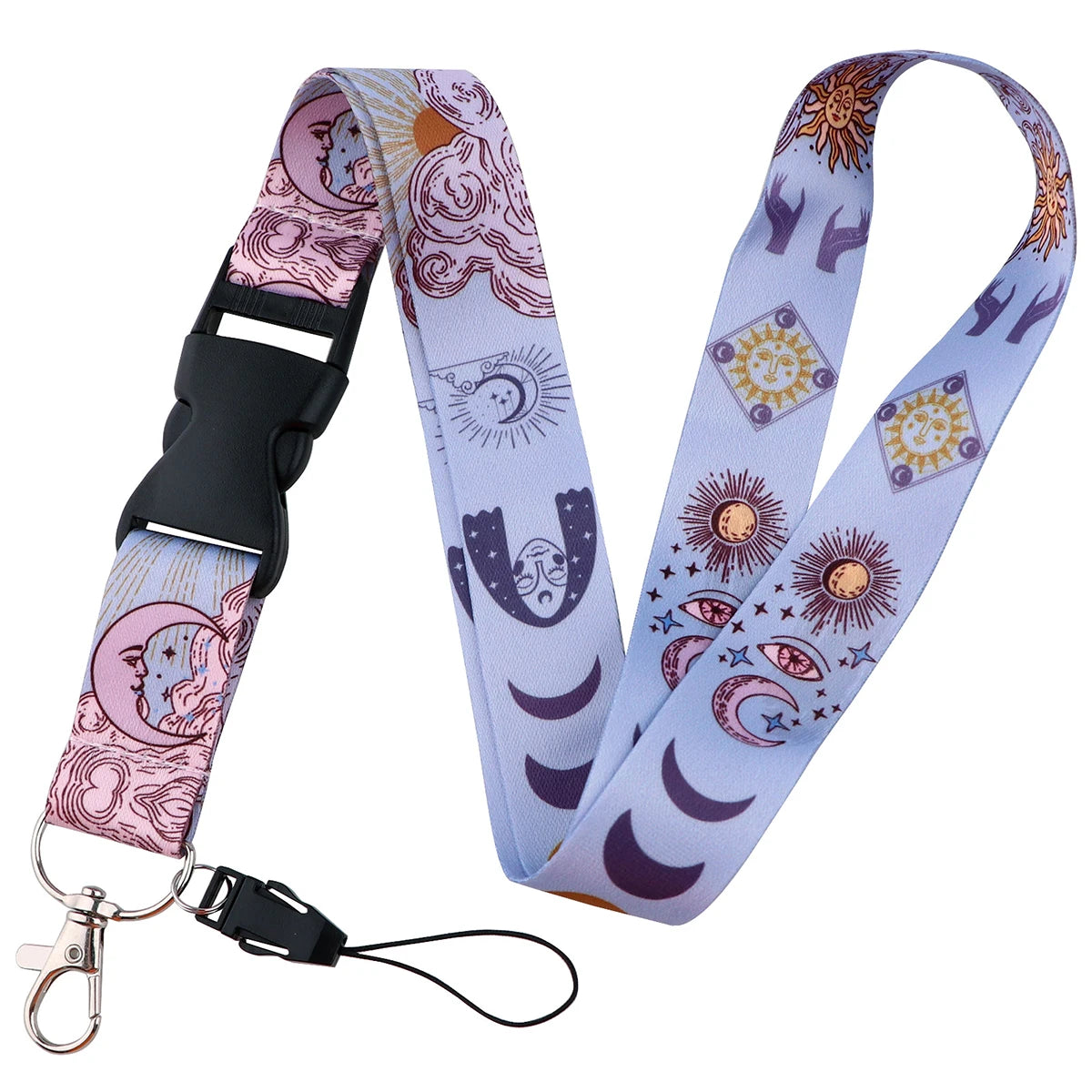 Butterfly Moon Pattern Lanyard for Key Neck Strap Card ID Badge Holder Keychain Key Holder Keyring Accessories Doctor Nurse Gift