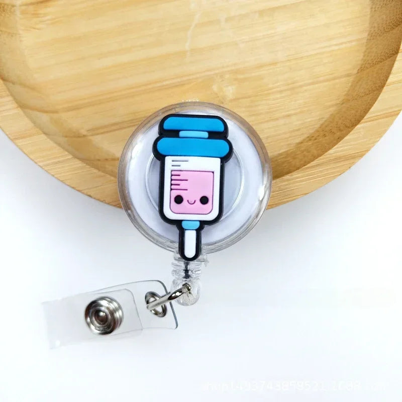 Cute Cartoon Retractable Doctor Nurse Badge Reel ID Lanyard Name Tag Card Badge Holder Reels Keychain Card Holder Accessories