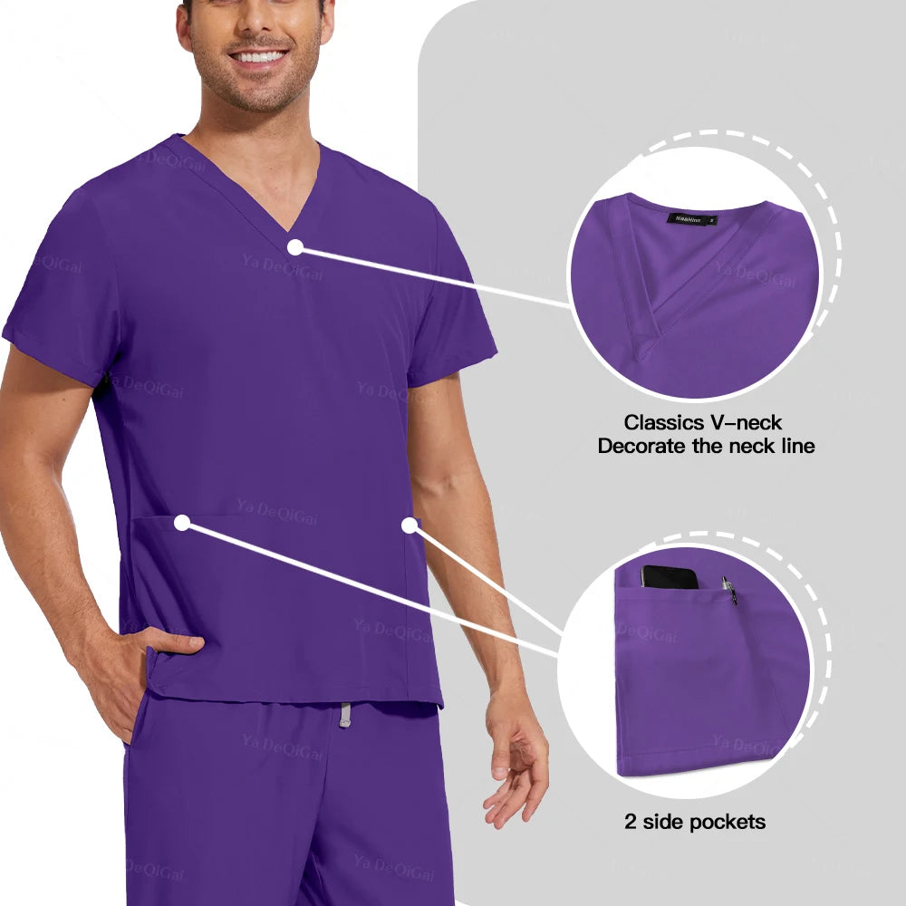 Hot Sale Wrinkle Resistant Hospital Clinical Uniforms Wholesale Work Top Pants Medical Scrubs Nurse Uniforms Unisex Nursing Set