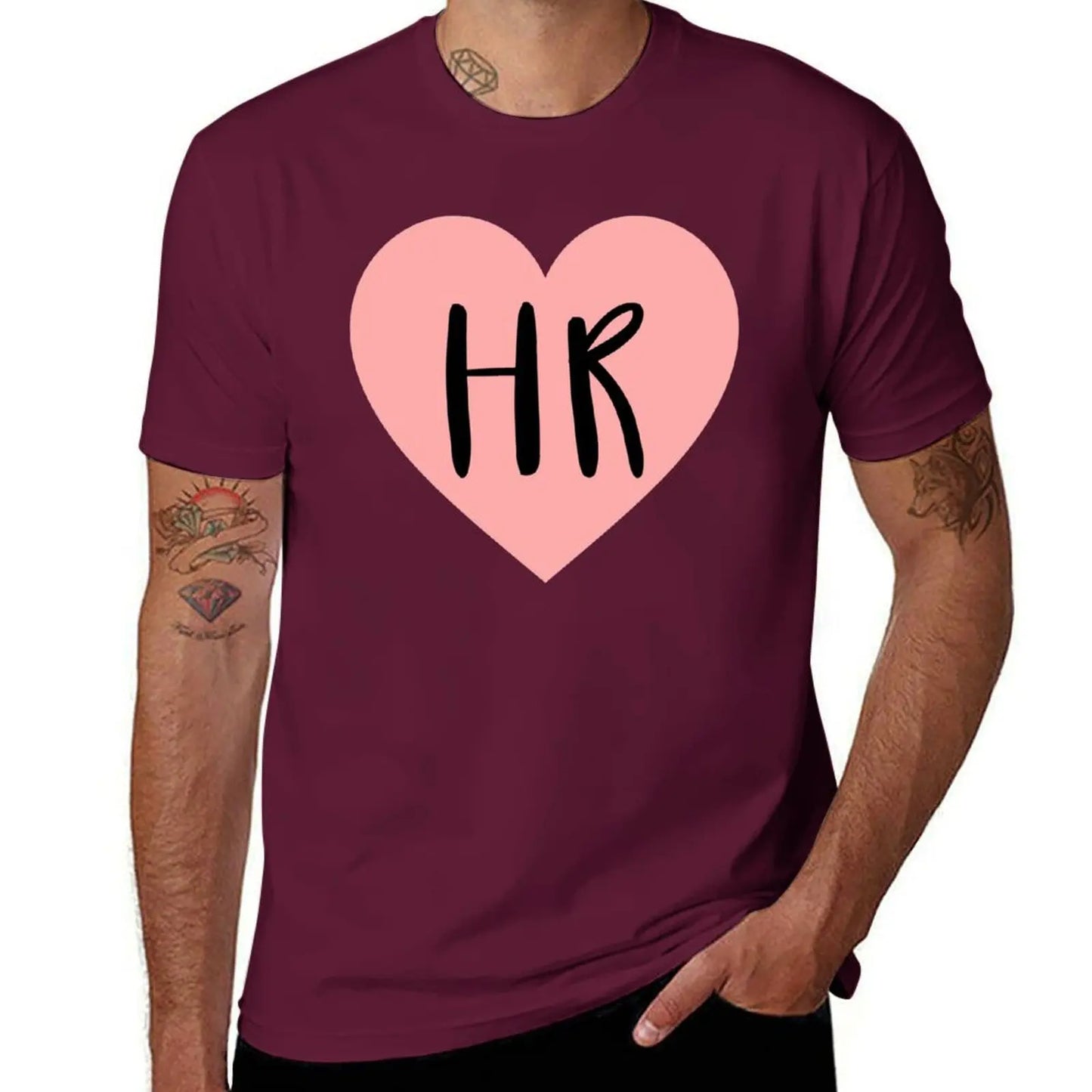 Heart I Love HR Human Resources T-Shirt oversize t-shirts man cute tops outfits for men