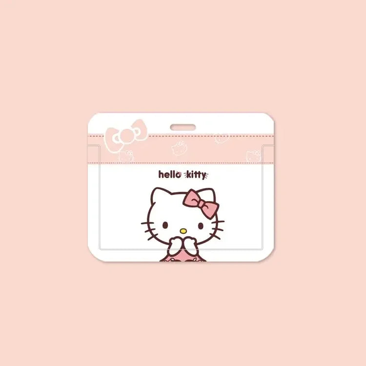 Anime Sanrio Cute Girl Heart Card Holder Set Hello Kitty Doctor Nurse ID Cards Listing Badge Lanyard  Buckle Retractable ID Card