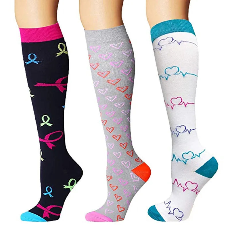 Dropship Compression Socks Knee High Running Men Women Socks Best For Athletic Nursing Outdoor Hiking Flight Travel Stockings