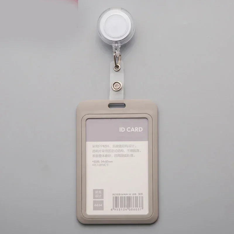 Women Student Credit Card Cover Case Pouch Creative Transparent Retractable Nurse Badge Doctor ID Card Holder Clip Badge