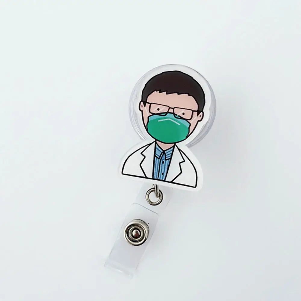 Hospital Retractable Badge Reel With Belt Clip Cute Nurse Doctor Name Tag Card Holder Accessories Office Supply Clip Staff Card