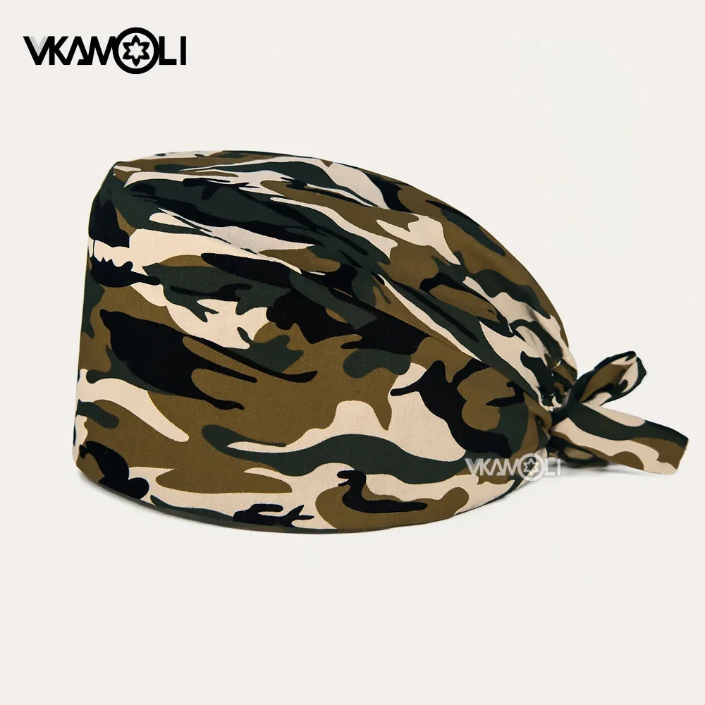 Fashion leopard print Scrubs hat accesorios medicos scrub caps Health service Workers cap nurse accessories surgery cap women