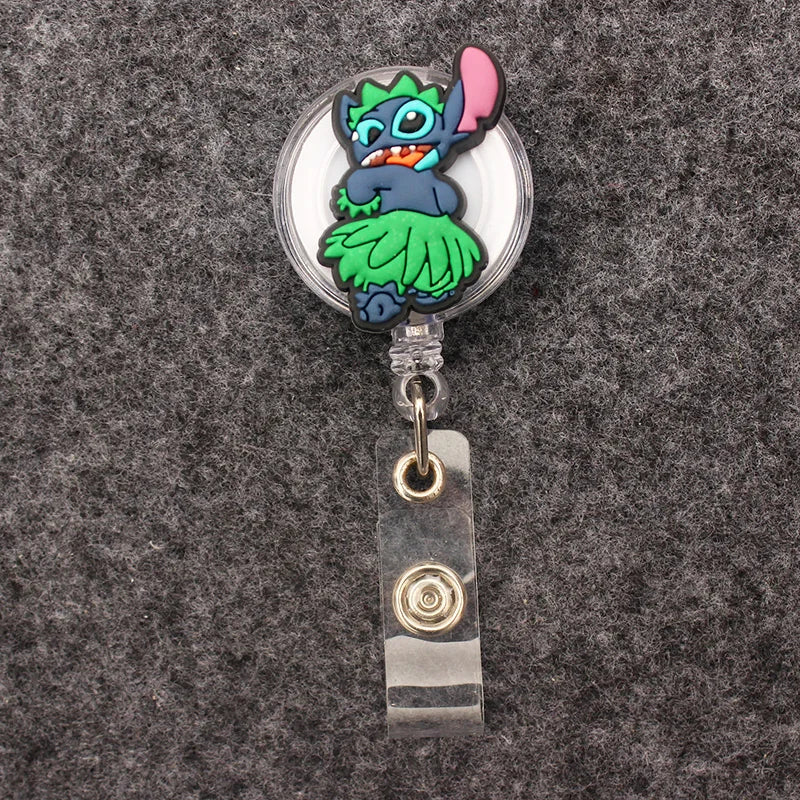 Colorful Funny Cute Stitch Style Retractable Badge Reel Nurse Doctor Card Holder Office Hospital Supplies Card Accessories