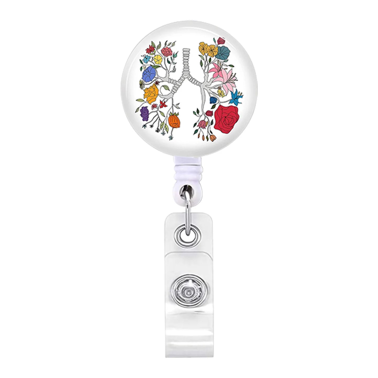 Acrylic English Badge Holder Clip Rotating Alligator Clip Retractable Badge Reel For Doctor Nurse Teacher Student Halloween Gift