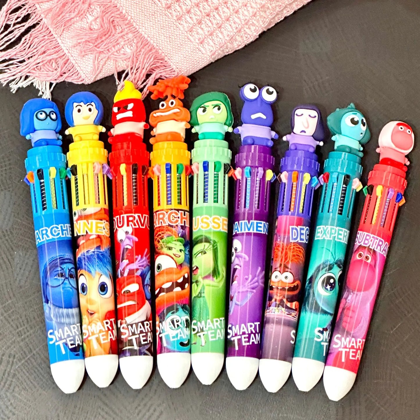 9/36 Pcs Joy Sadness Inside Out 10-Color Ballpoint Pen Student Child Ball Pen Cartoon Supplies Stationery Gift Prize Wholesale