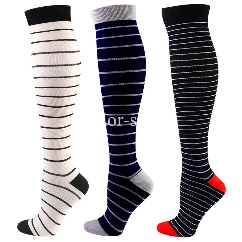 CFS Compression Socks Women Men Knee Stocking 20-30mmHg Edema Diabetes Varicose Veins Nurse Compression Socks Running Sport Sock