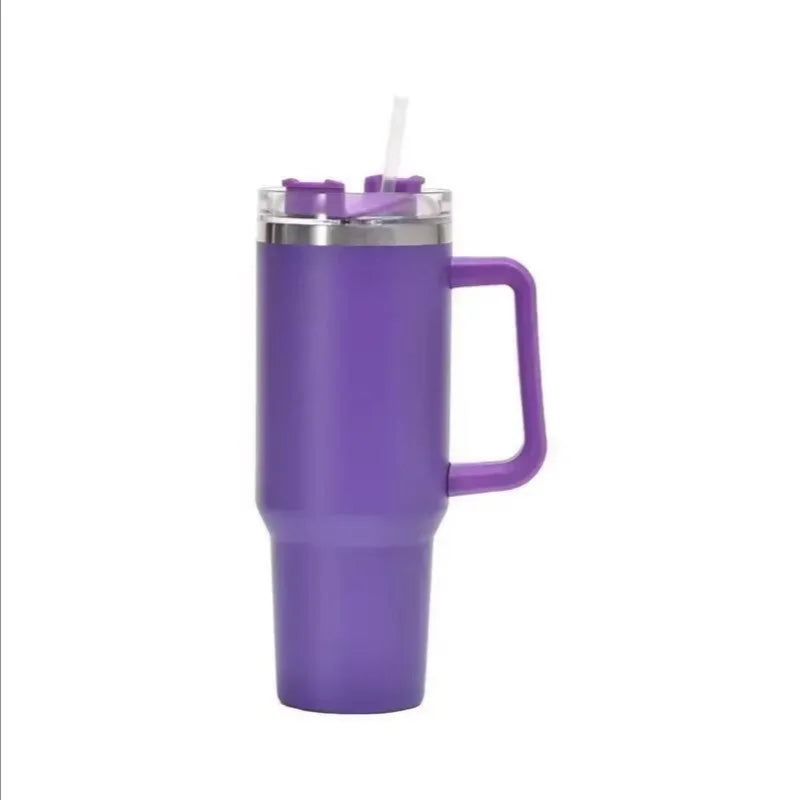 40oz 1200ML High Quality Insulated Tumbler with Handle Straw Double Wall Thermal Iced Travel Cup Coffee Cup Perfect Gift