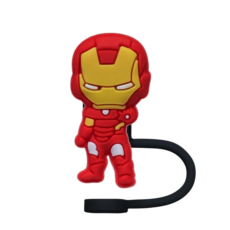 Hot Toys The Avengers SuperHero 10MM Straw Cover Cap Straw Plug Splash Proof Drinking Cup Straw Accessories Home Party Gift