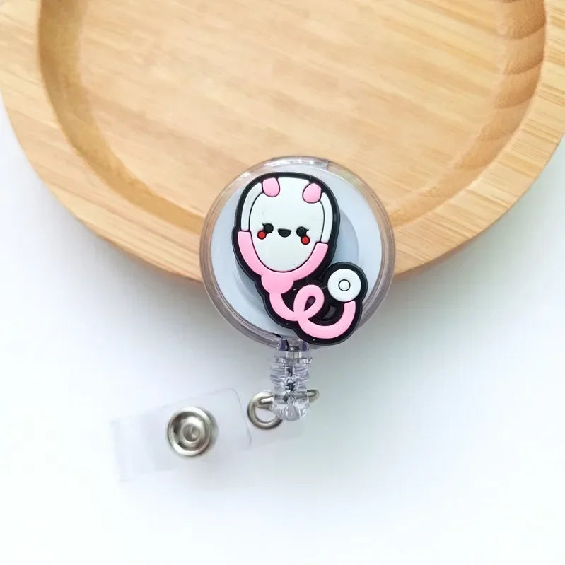 Cute Cartoon Retractable Doctor Nurse Badge Reel ID Lanyard Name Tag Card Badge Holder Reels Keychain Card Holder Accessories