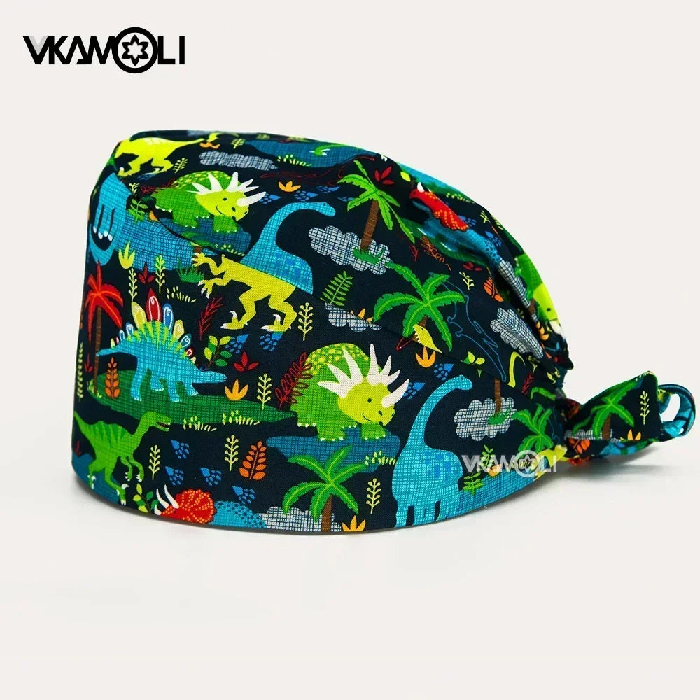 halloween print surgical caps woman and man medical scrubs cap skull print surgery cap shop lab beauty work accessories