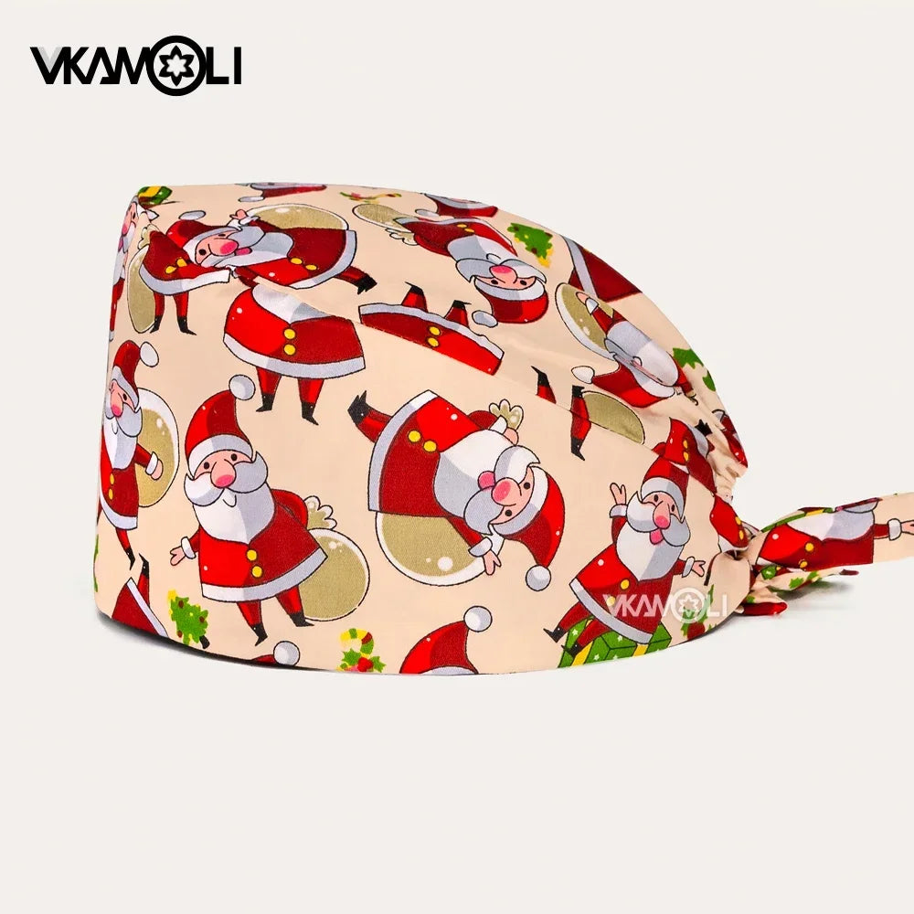 2024 NEW Christmas Scrub cap Surgical Hats Working Cap For Women Men Nursing Scrub hat medical nurse accessories