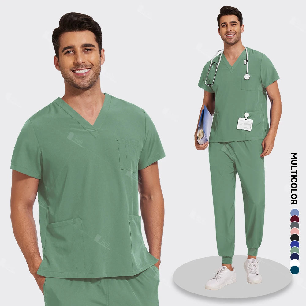 Doctor Nurse Surgical Workwear Medical Scrubs Uniforms Women Men Jogger Set Hospital Accessories Operating Room Wholesale Price