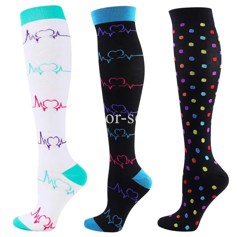 CFS Compression Socks Women Men Knee Stocking 20-30mmHg Edema Diabetes Varicose Veins Nurse Compression Socks Running Sport Sock