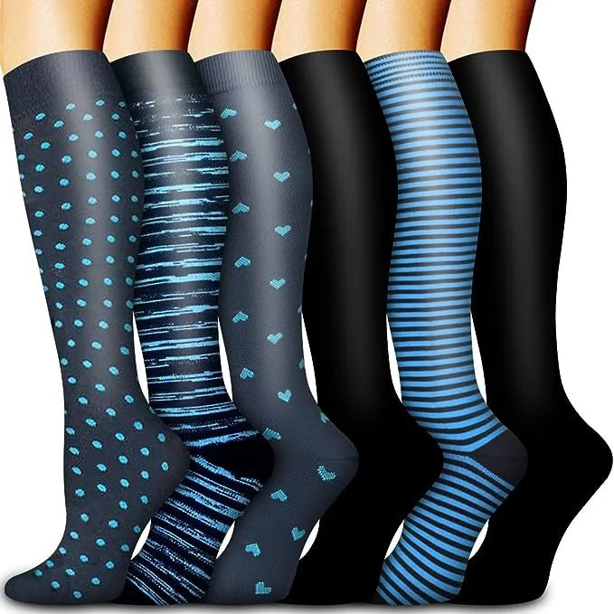 Animal Fruit Compression Socks for Men Women Running Nurse Compression Socks Nurses Sport 6 PAIRS Ladies Lady Womens Running