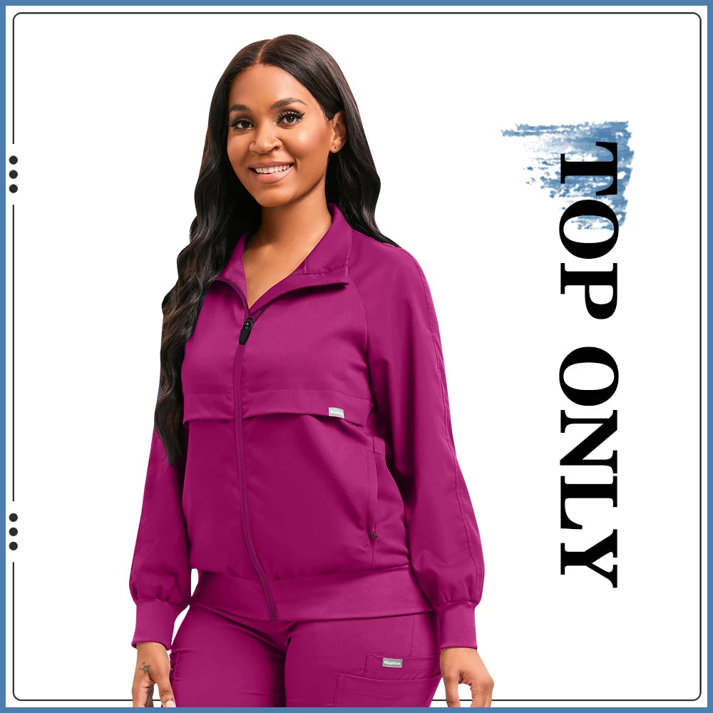 Scrubs Medical Uniform Women Long Sleeved Jacket High-quality Hospital Accessories Unisex Nurse Doctor Dentist Workwear Overcoat